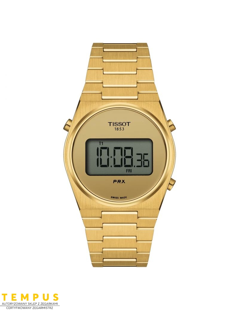 Tissot PRX Digital 35 Yellow Gold & Champagne T137.263.33.020.00 - Zegarki TISSOT Tissot PRX Digital 35 Yellow Gold & Champagne T137.263.33.020.00 - Zegarki TISSOT