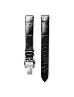 Pasek Longines błyszczący czarny ze skóry aligatora L682111475 - LONGINES - paski do zegarków