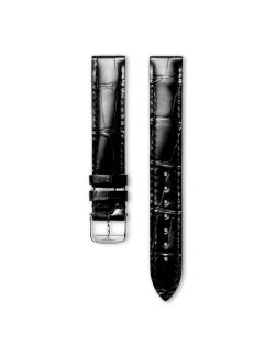 Pasek Longines błyszczący czarny ze skóry aligatora L682113728 - LONGINES - paski do zegarków