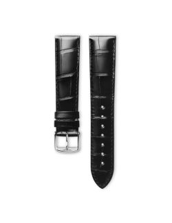Pasek Longines błyszczący czarny ze skóry aligatora L682134845 - LONGINES - paski do zegarków