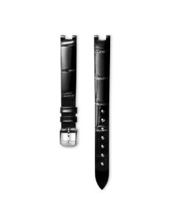Pasek Longines błyszczący czarny ze skóry aligatora L682146037 - LONGINES - paski do zegarków