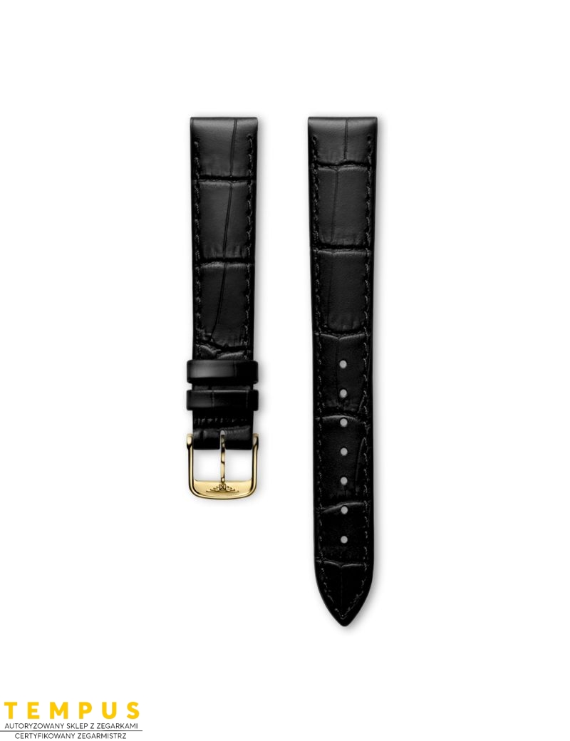 Pasek Longines błyszczący czarny ze skóry cielęcej L682117438 - LONGINES - paski do zegarków Pasek Longines błyszczący czarny ze skóry cielęcej L682117438 - LONGINES - paski do zegarków