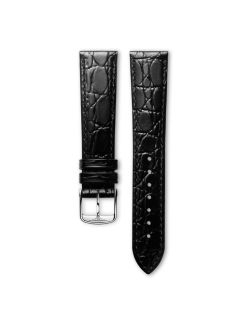 Pasek Longines błyszczący czarny ze skóry cielęcej L682122618 - LONGINES - paski do zegarków