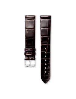 Pasek Longines błyszczący brązowy ze skóry aligatora L682111474 - LONGINES - paski do zegarków