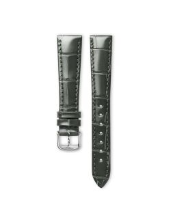 Pasek Longines błyszczący szary ze skóry aligatora L682145128 - LONGINES - paski do zegarków