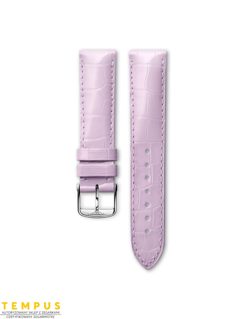 Pasek Longines błyszczący liliowy ze skóry aligatora L682121343 - LONGINES - paski do zegarków