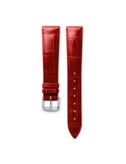 Pasek Longines błyszczący czerwony ze skóry aligatora L682145127 - LONGINES - paski do zegarków