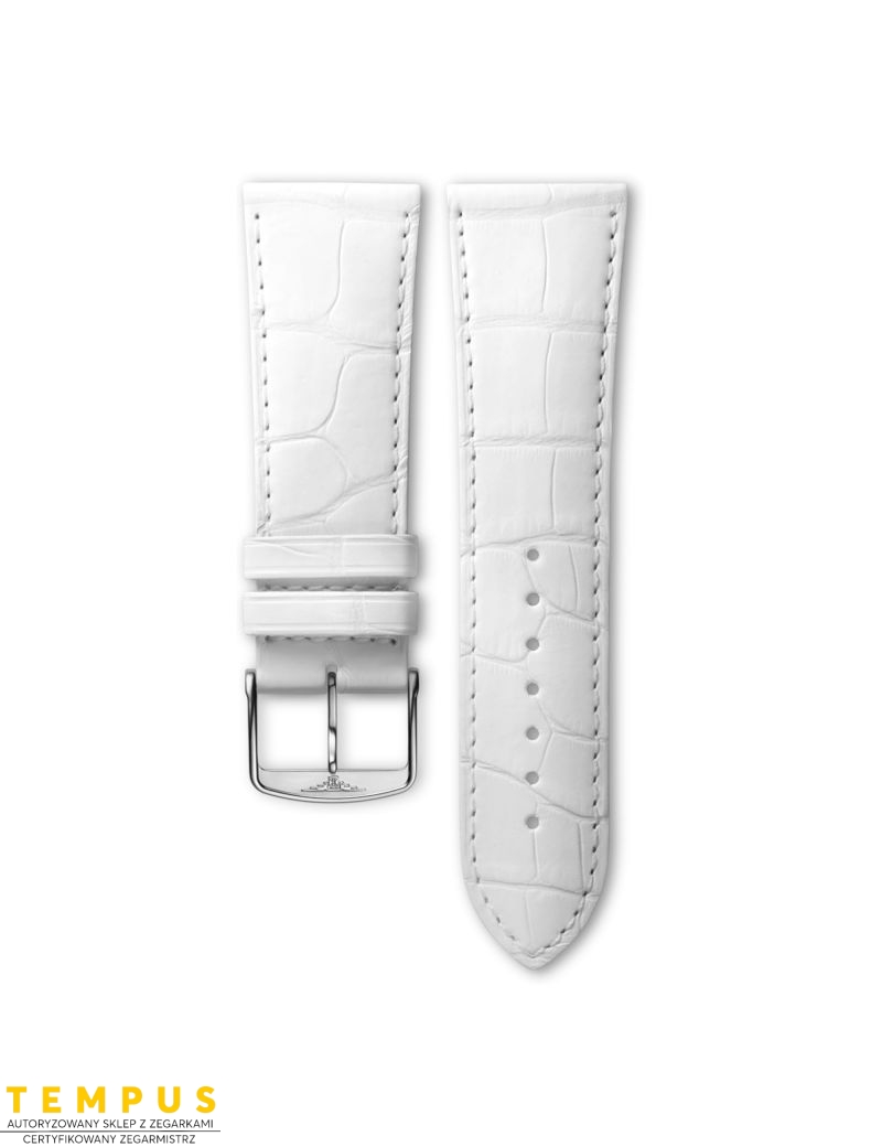 Pasek Longines błyszczący biały ze skóry aligatora L682121810 - LONGINES - paski do zegarków Pasek Longines błyszczący biały ze skóry aligatora L682121810 - LONGINES - paski do zegarków