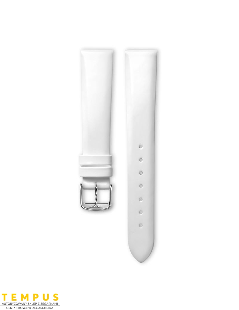 Pasek Longines błyszczący biały ze skóry cielęcej L682114323 - LONGINES - paski do zegarków