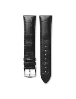 Pasek Longines matowy czarny ze skóry aligatora L682101140 - LONGINES - paski do zegarków