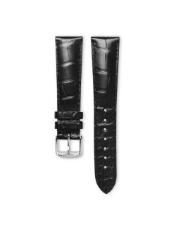 Pasek Longines matowy czarny ze skóry aligatora L682114486 - LONGINES - paski do zegarków