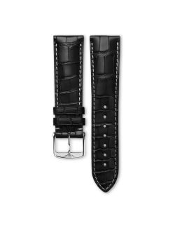 Pasek Longines matowy czarny ze skóry aligatora L682119491 - LONGINES - paski do zegarków