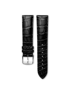 Pasek Longines matowy czarny ze skóry aligatora L682152087 - LONGINES - paski do zegarków