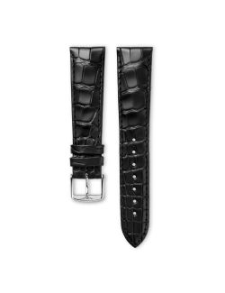Pasek Longines matowy czarny ze skóry cielęcej L682101028 - LONGINES - paski do zegarków
