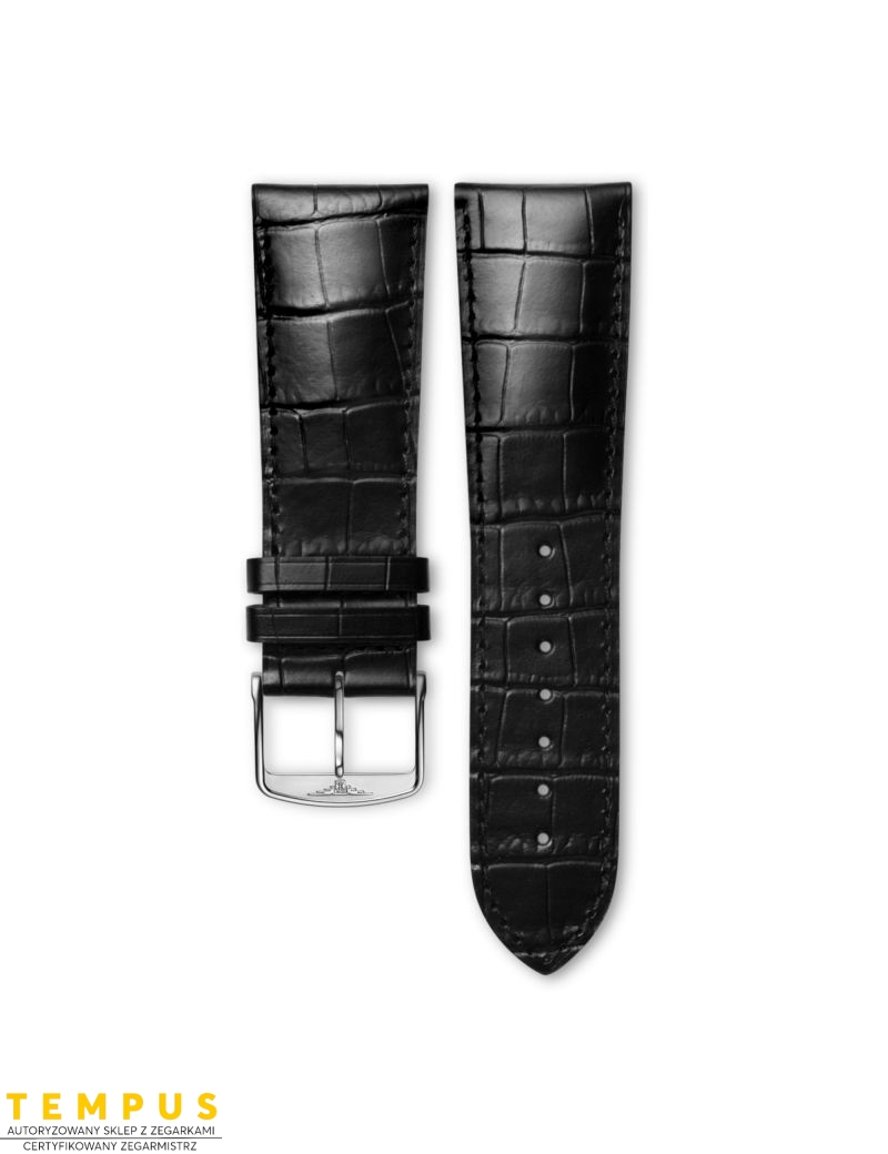 Pasek Longines matowy czarny ze skóry cielęcej L682117586 - LONGINES - paski do zegarków