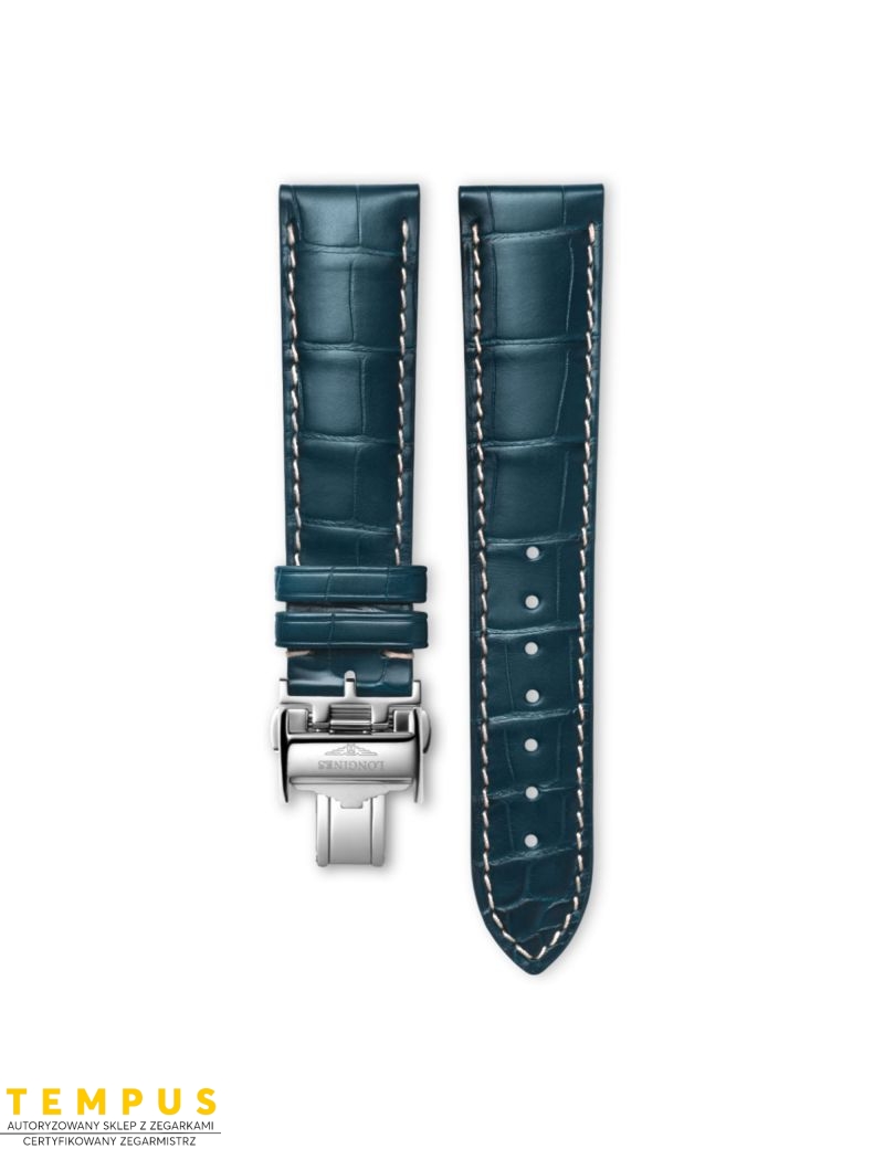 Pasek Longines matowy niebieski ze skóry aligatora L682153039 - LONGINES - paski do zegarków Pasek Longines matowy niebieski ze skóry aligatora L682153039 - LONGINES - paski do zegarków