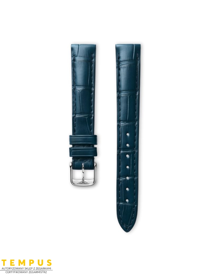 Pasek Longines matowy niebieski ze skóry aligatora L682155163 - LONGINES - paski do zegarków