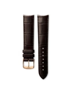 Pasek Longines matowy brązowy ze skóry aligatora L682101244 - LONGINES - paski do zegarków