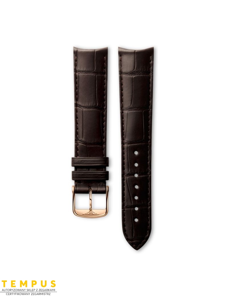 Pasek Longines matowy brązowy ze skóry aligatora L682101244 - LONGINES - paski do zegarków