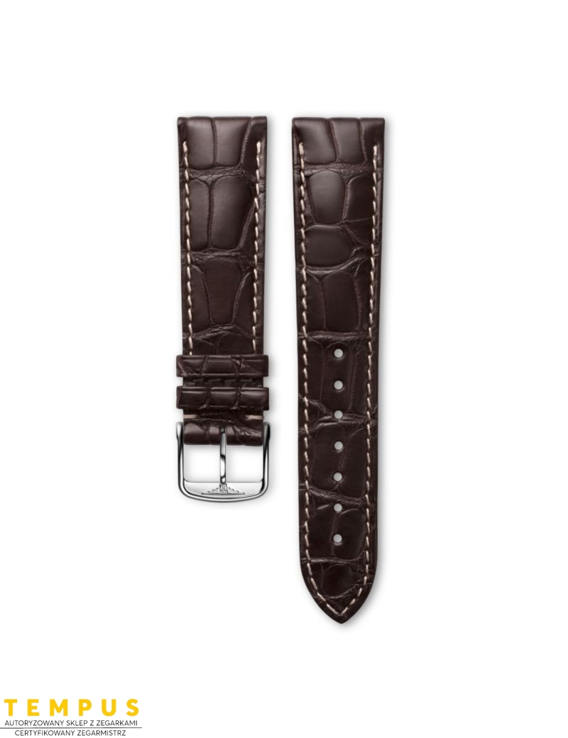 Pasek Longines matowy brązowy ze skóry aligatora L682109818 - LONGINES - paski do zegarków