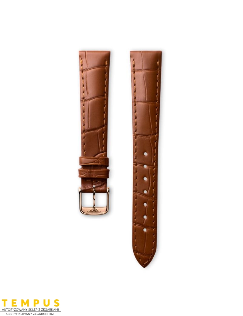 Pasek Longines matowy brązowy ze skóry aligatora L682110935 - LONGINES - paski do zegarków