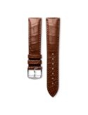 Pasek Longines matowy brązowy ze skóry aligatora L682119977 - LONGINES - paski do zegarków