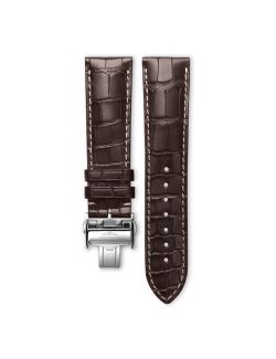 Pasek Longines matowy brązowy ze skóry aligatora L682120161 - LONGINES - paski do zegarków