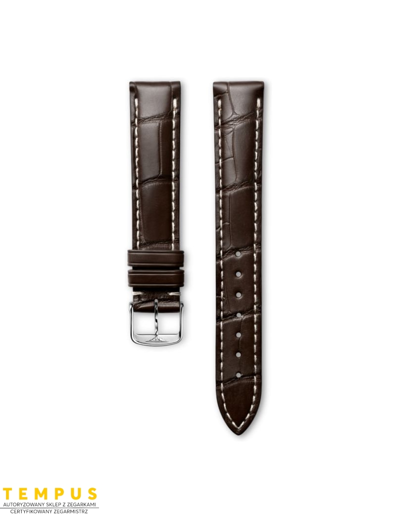 Pasek Longines matowy brązowy ze skóry aligatora L682135761 - LONGINES - paski do zegarków