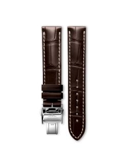 Pasek Longines matowy brązowy ze skóry aligatora L682149174 - LONGINES - paski do zegarków