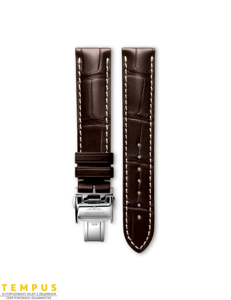 Pasek Longines matowy brązowy ze skóry aligatora L682149174 - LONGINES - paski do zegarków Pasek Longines matowy brązowy ze skóry aligatora L682149174 - LONGINES - paski do zegarków