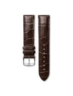Pasek Longines matowy brązowy ze skóry aligatora L682152130 - LONGINES - paski do zegarków