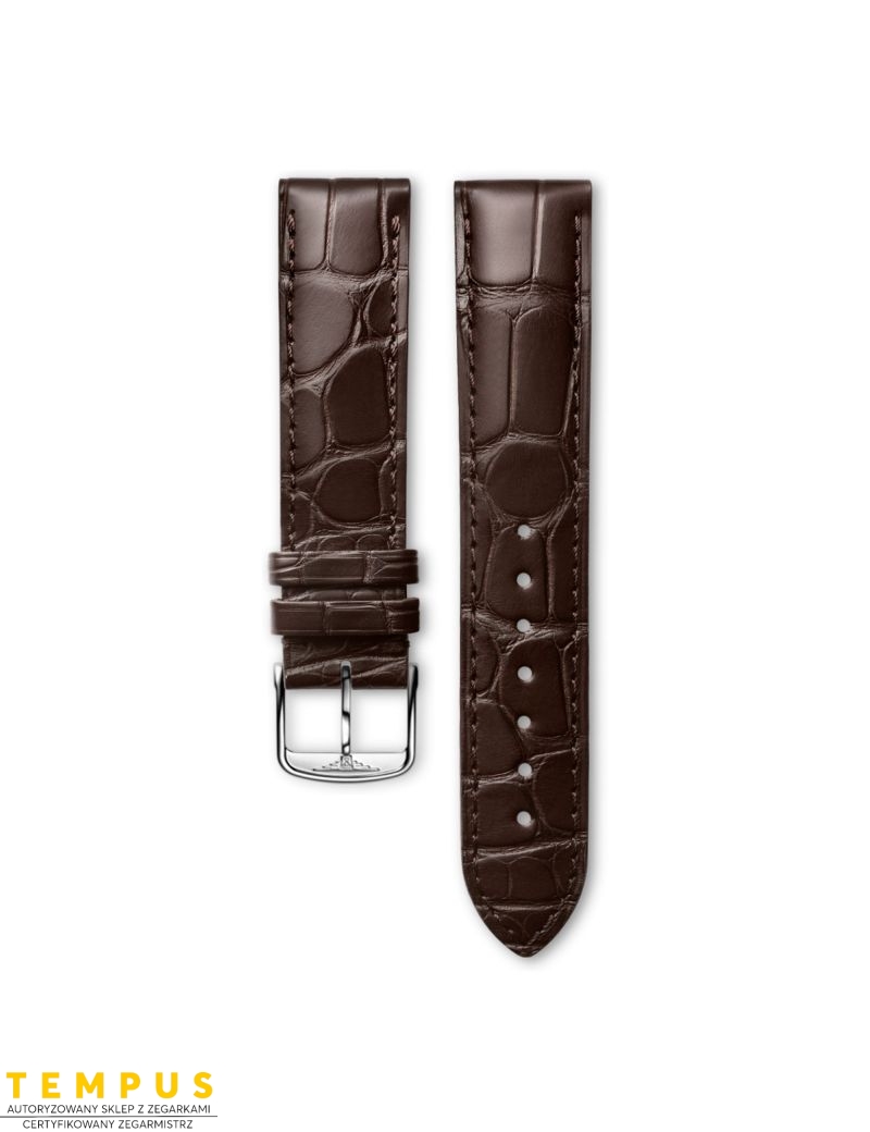 Pasek Longines matowy brązowy ze skóry aligatora L682152130 - LONGINES - paski do zegarków