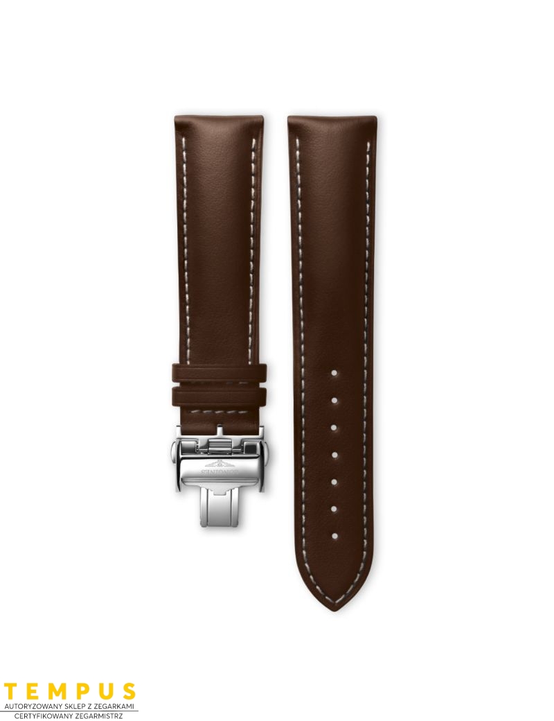 Pasek Longines matowy brązowy ze skóry cielęcej L682124853 - LONGINES - paski do zegarków