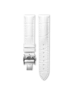 Pasek Longines matowy biały ze skóry aligatora L682121344 - LONGINES - paski do zegarków