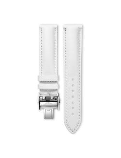 Pasek Longines matowy biały ze skóry cielęcej L682125322 - LONGINES - paski do zegarków