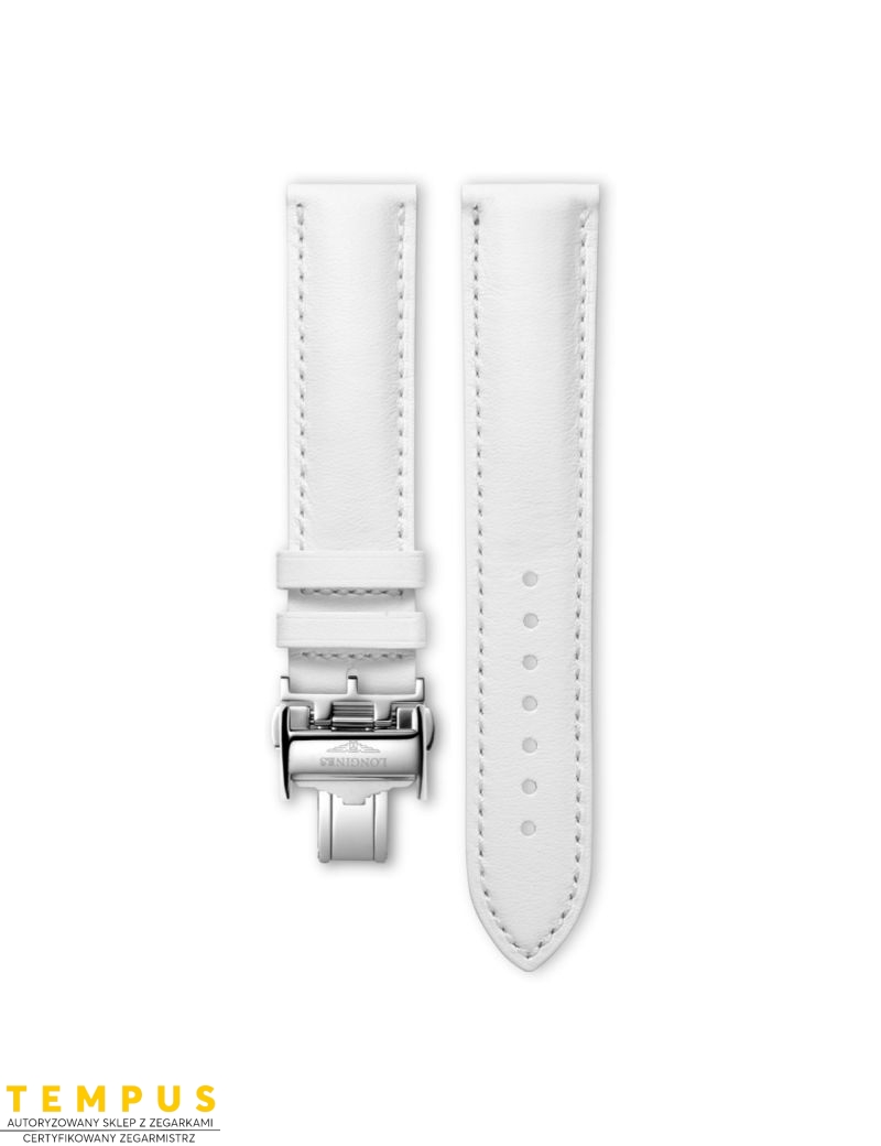Pasek Longines matowy biały ze skóry cielęcej L682125322 - LONGINES - paski do zegarków Pasek Longines matowy biały ze skóry cielęcej L682125322 - LONGINES - paski do zegarków