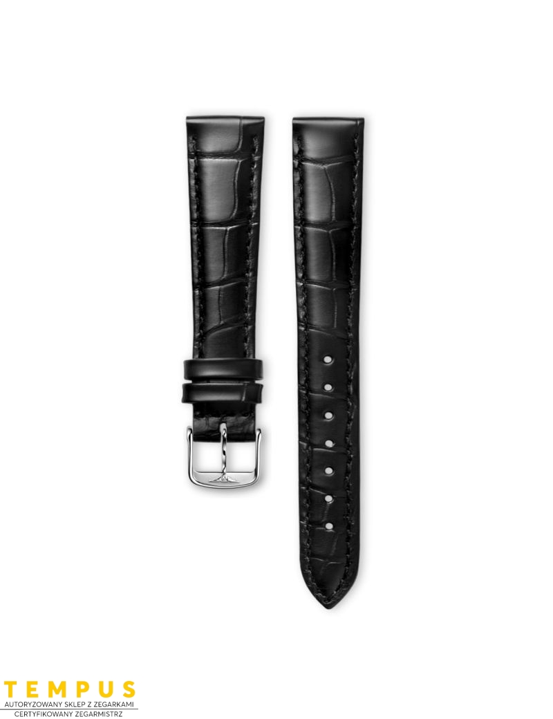 Pasek Longines półmatowy czarny ze skóry aligatora L682146308 - LONGINES - paski do zegarków Pasek Longines półmatowy czarny ze skóry aligatora L682146308 - LONGINES - paski do zegarków