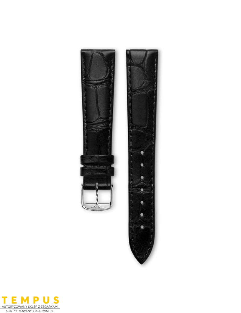 Pasek Longines półmatowy czarny ze skóry aligatora L682162714 - LONGINES - paski do zegarków Pasek Longines półmatowy czarny ze skóry aligatora L682162714 - LONGINES - paski do zegarków
