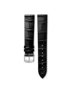 Pasek Longines półmatowy czarny ze skóry aligatora L682167129 - LONGINES - paski do zegarków