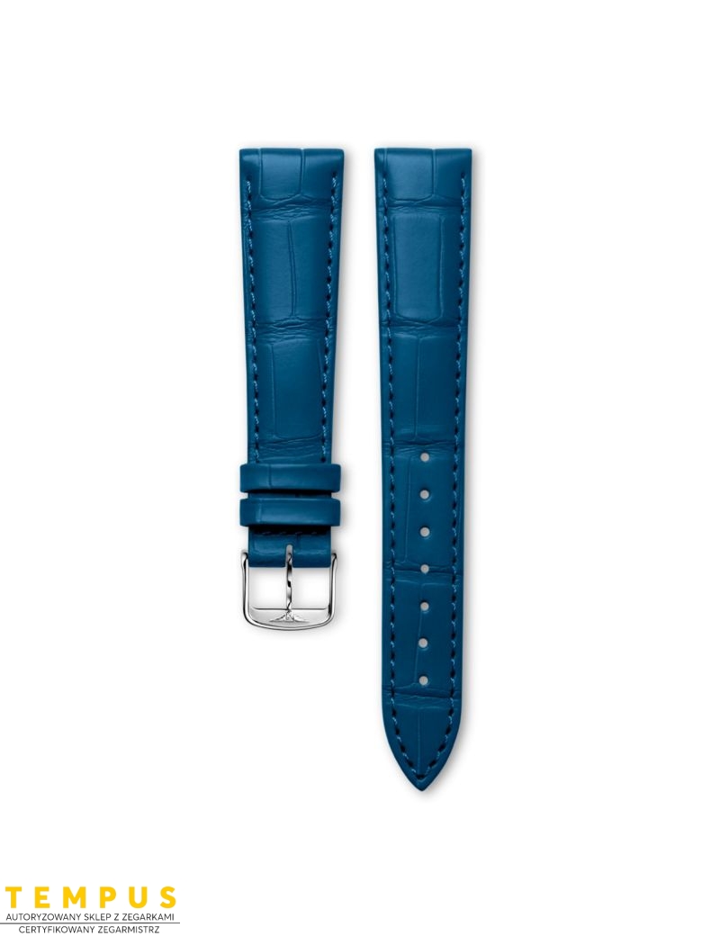 Pasek Longines półmatowy niebieski ze skóry aligatora L682167012 - LONGINES - paski do zegarków