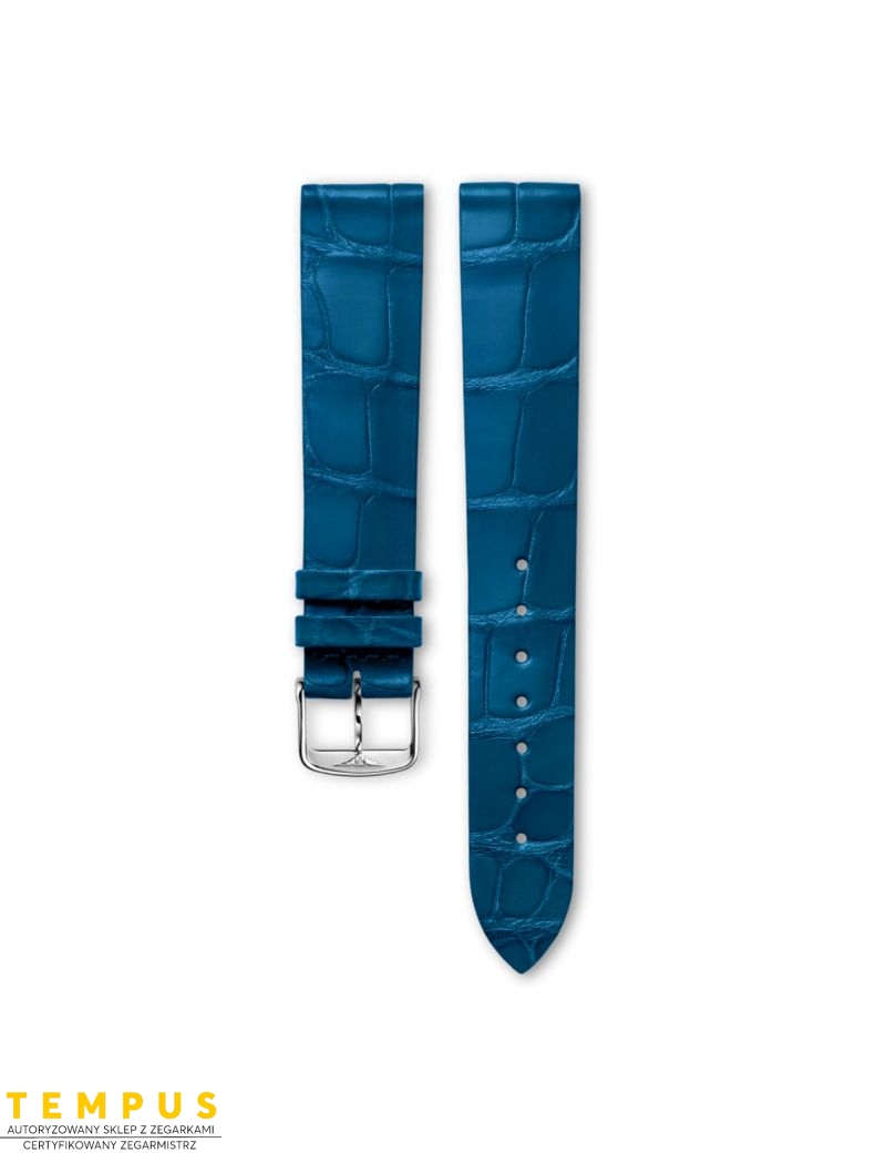 Pasek Longines półmatowy niebieski ze skóry aligatora L682167130 - LONGINES - paski do zegarków