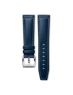 Pasek Longines półmatowy niebieski ze skóry cielęcej L682160147 - LONGINES - paski do zegarków