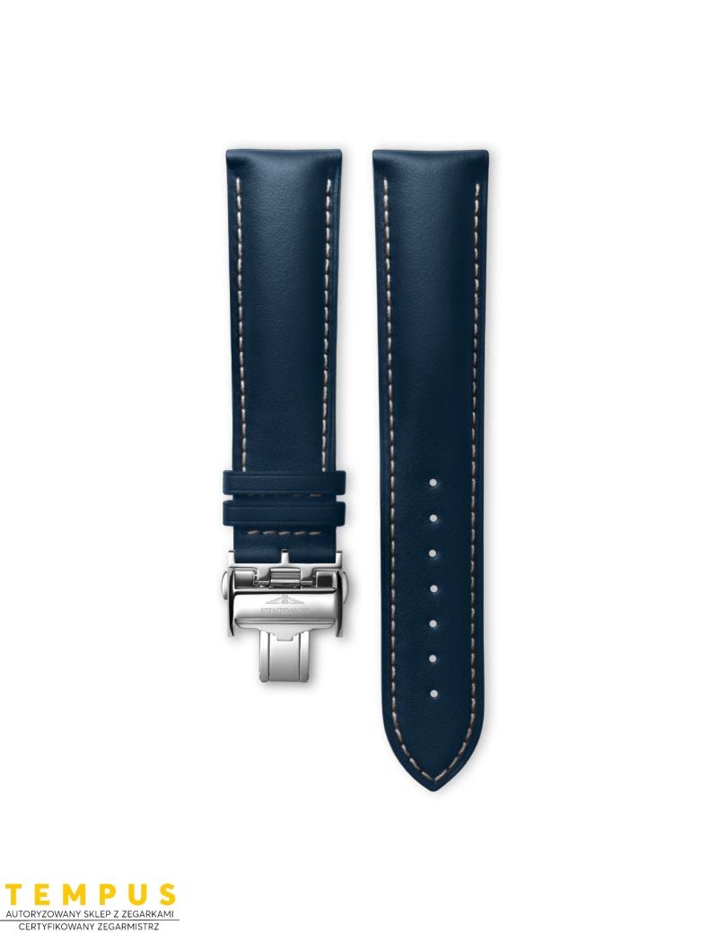 Pasek Longines półmatowy niebieski ze skóry cielęcej L682162705 - LONGINES - paski do zegarków Pasek Longines półmatowy niebieski ze skóry cielęcej L682162705 - LONGINES - paski do zegarków