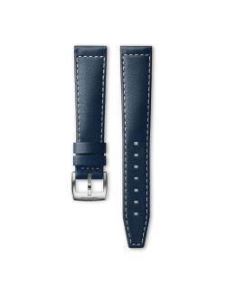 Pasek Longines półmatowy niebieski ze skóry cielęcej L682166427 - LONGINES - paski do zegarków