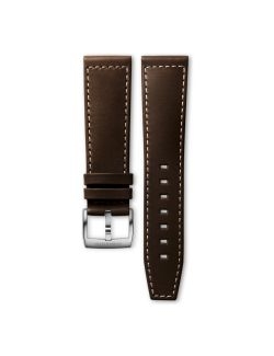 Pasek Longines półmatowy ciemnobrązowy ze skóry cielęcej L682159901 - LONGINES - paski do zegarków