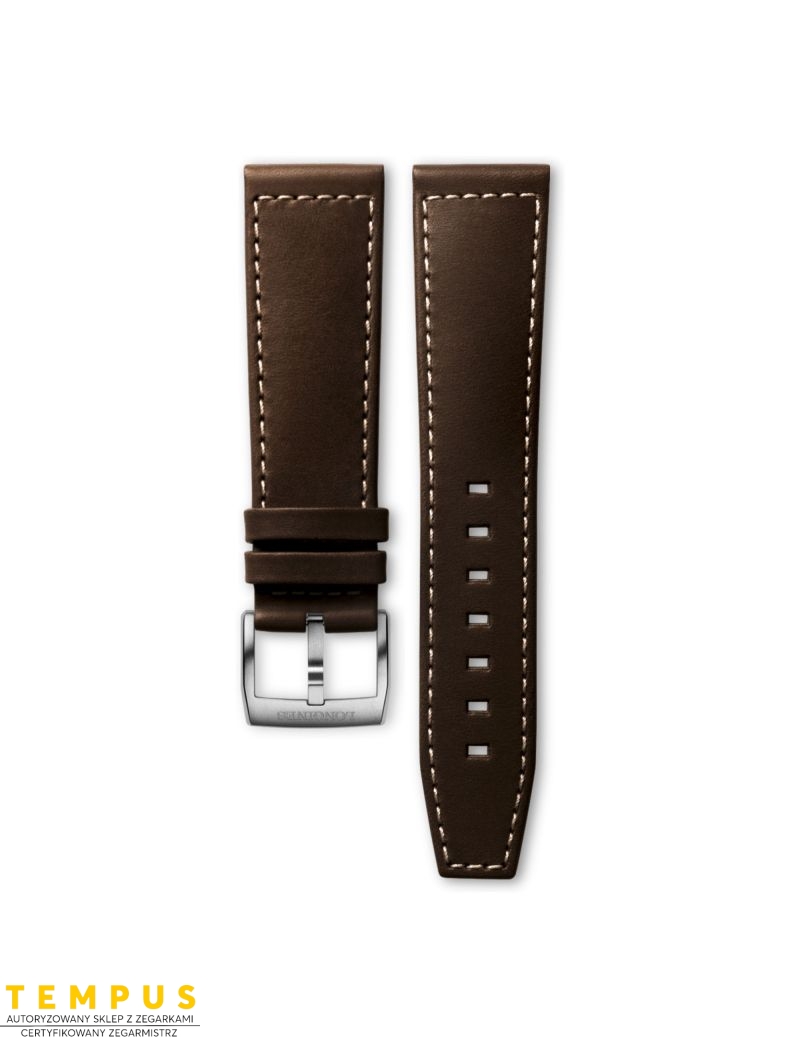 Pasek Longines półmatowy ciemnobrązowy ze skóry cielęcej L682159901 - LONGINES - paski do zegarków