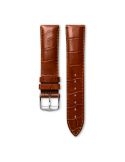 Pasek Longines półmatowy brązowo złoty ze skóry cielęcej L682101065 - LONGINES - paski do zegarków