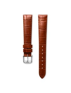 Pasek Longines półmatowy brązowo złoty ze skóry cielęcej L682101101 - LONGINES - paski do zegarków