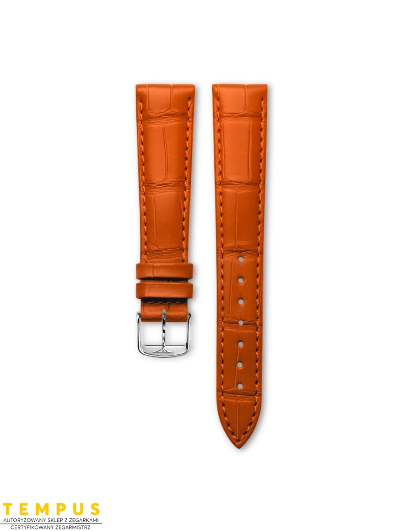 Pasek Longines półmatowy pomarańczowy ze skóry aligatora L682167022 - LONGINES - paski do zegarków