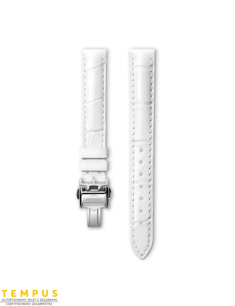 Pasek Longines półmatowy biały ze skóry aligatora L682135756 - LONGINES - paski do zegarków Pasek Longines półmatowy biały ze skóry aligatora L682135756 - LONGINES - paski do zegarków